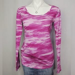 Under Armour Pink Camo Long Sleeve Thumb Hole Top